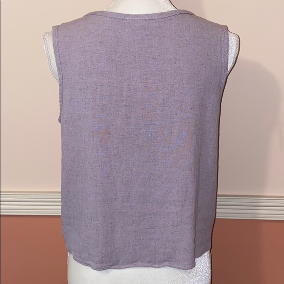 Green Envelope Linen Blend Crop Top - Picture 4 of 7